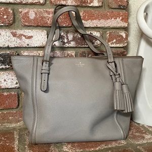 Kate Spade Grey Tote With Tassels